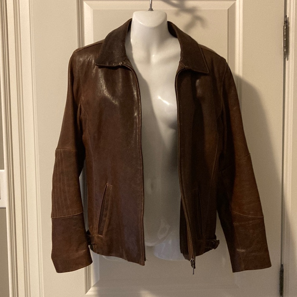 Brown 100% leather jacket